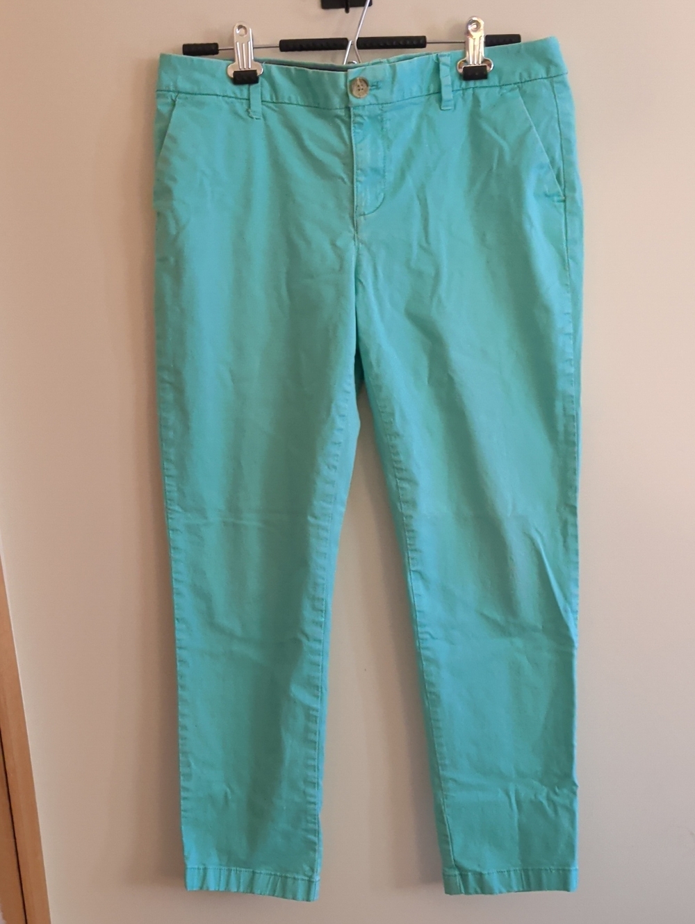 Tommy Hilfiger Stretch Slim Ankle Khaki Pants, Cropped Length, Green, Sz 10